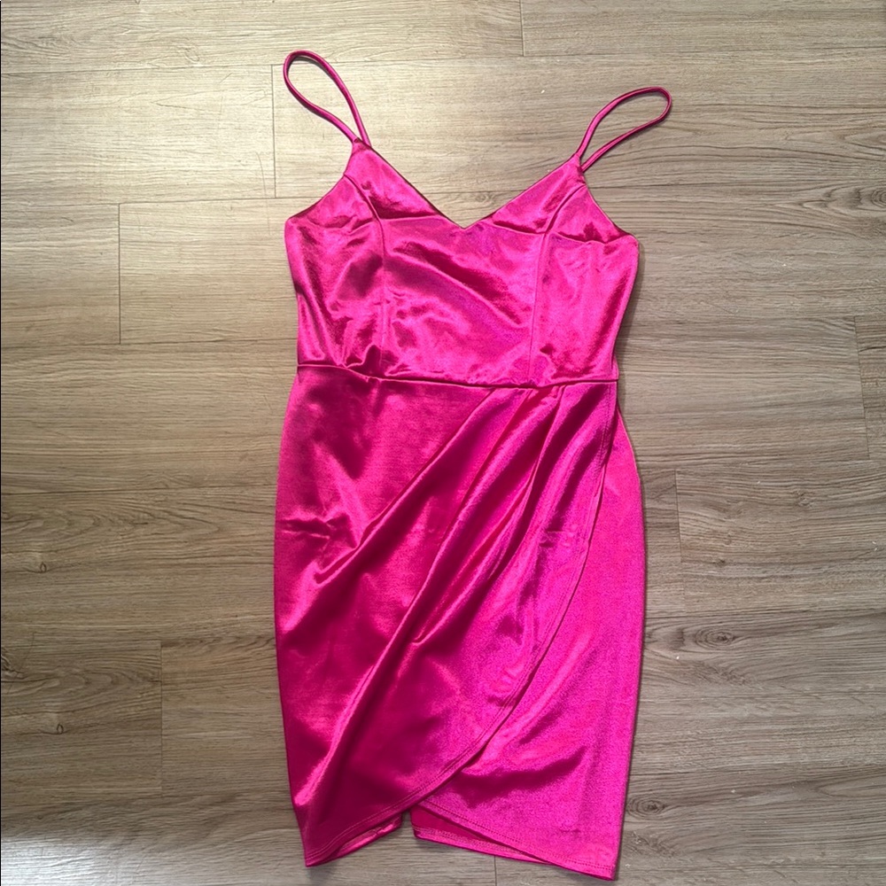 Elegant Pink Spaghetti Strap Dress